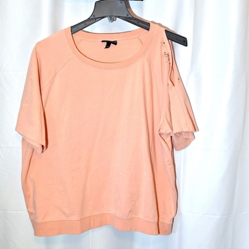 Lane Bryant Coral Short Sleeve Top